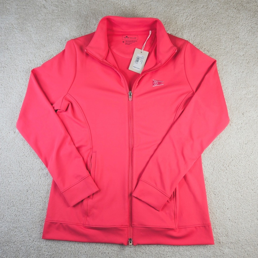 Peter Millar Womens Full Zip Athleisure‎ Jacket Sz M Pink UPF 50+ Sun Protection